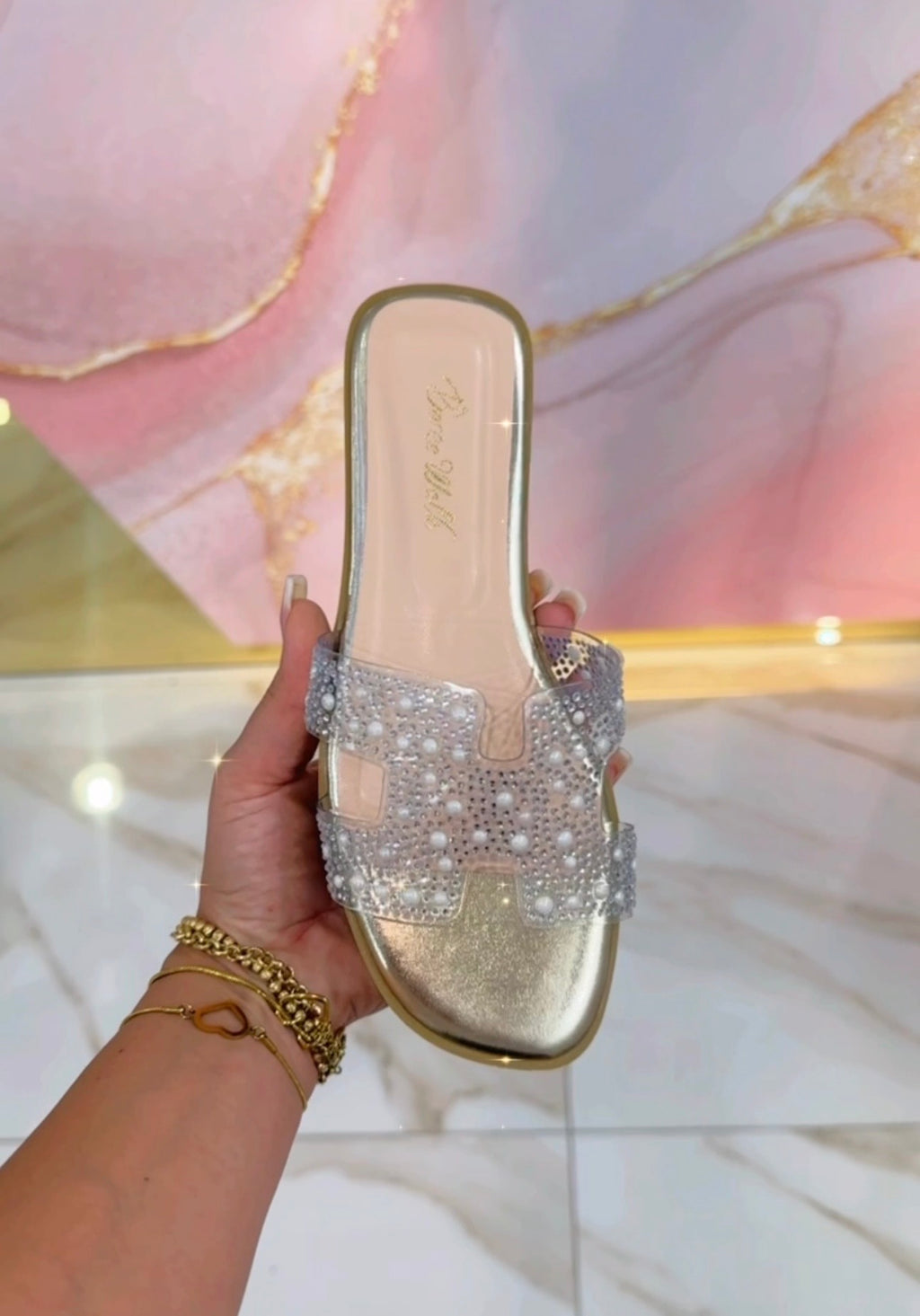Ciabatte Hermès Oro Trasparente