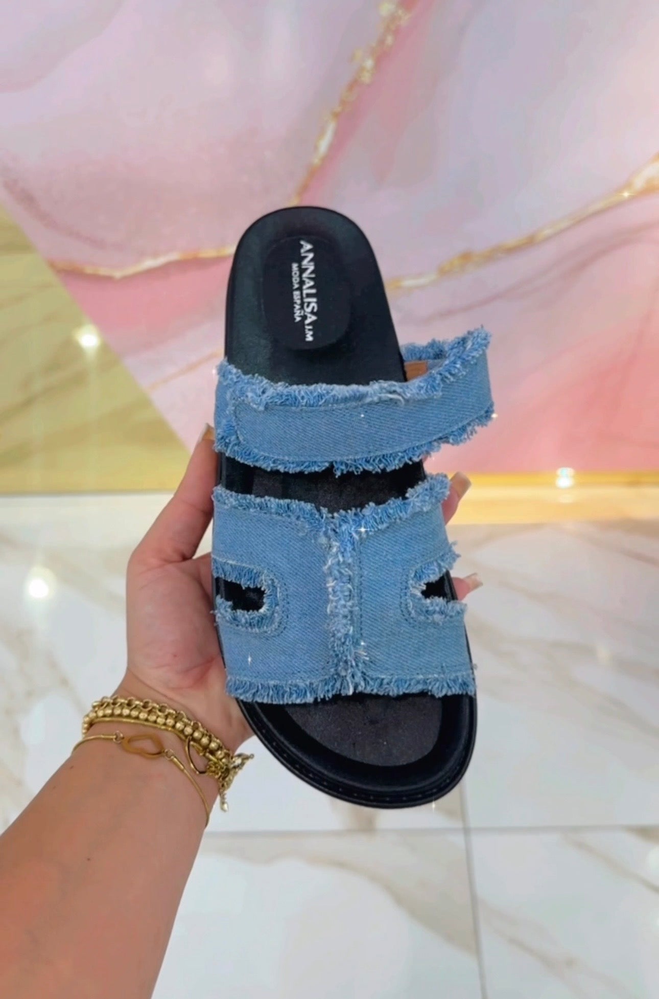Ciabatte Hermès Denim Blue