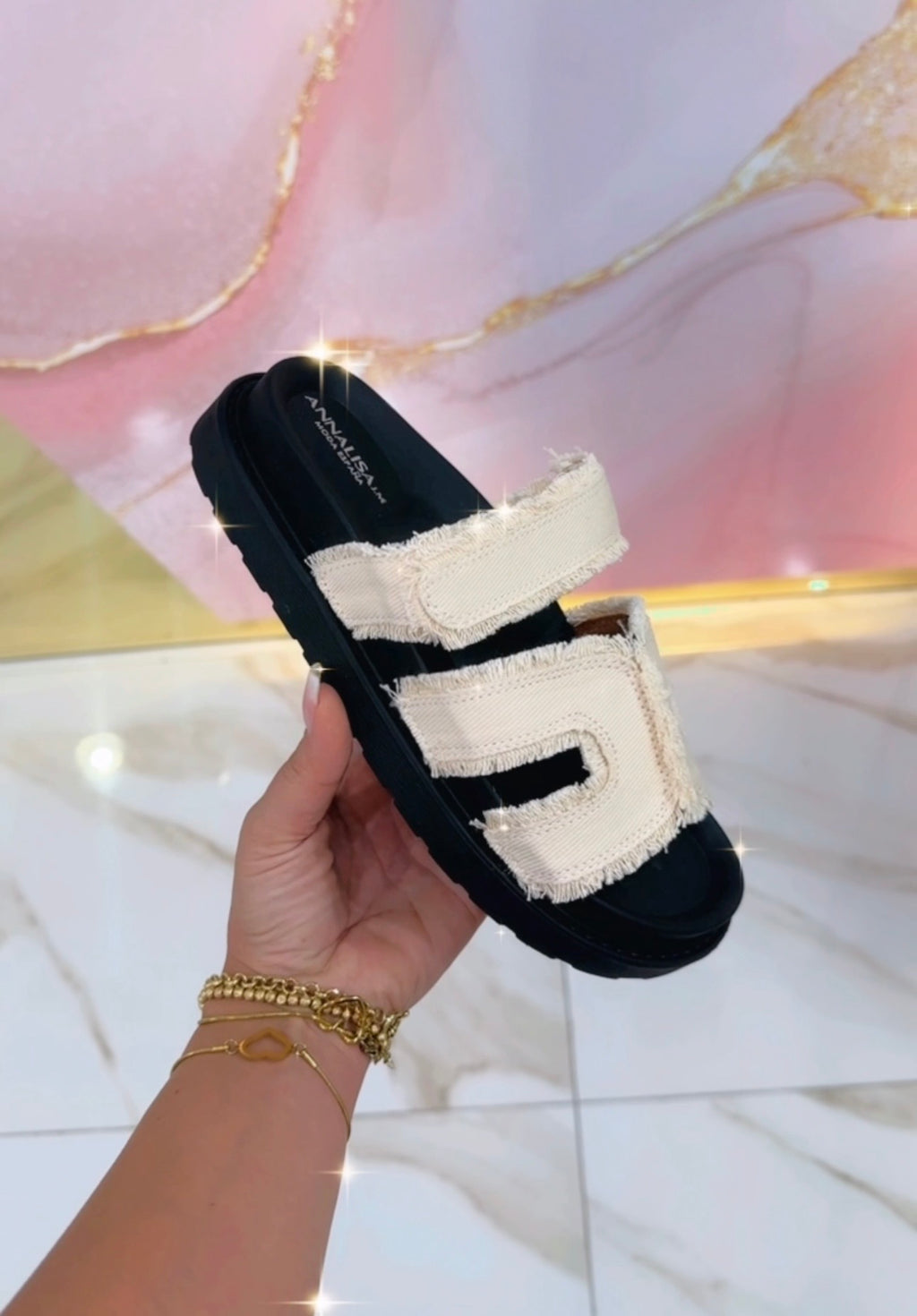Ciabatte Hermès Denim Panna