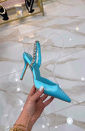 Décolleté Azzurro Strass