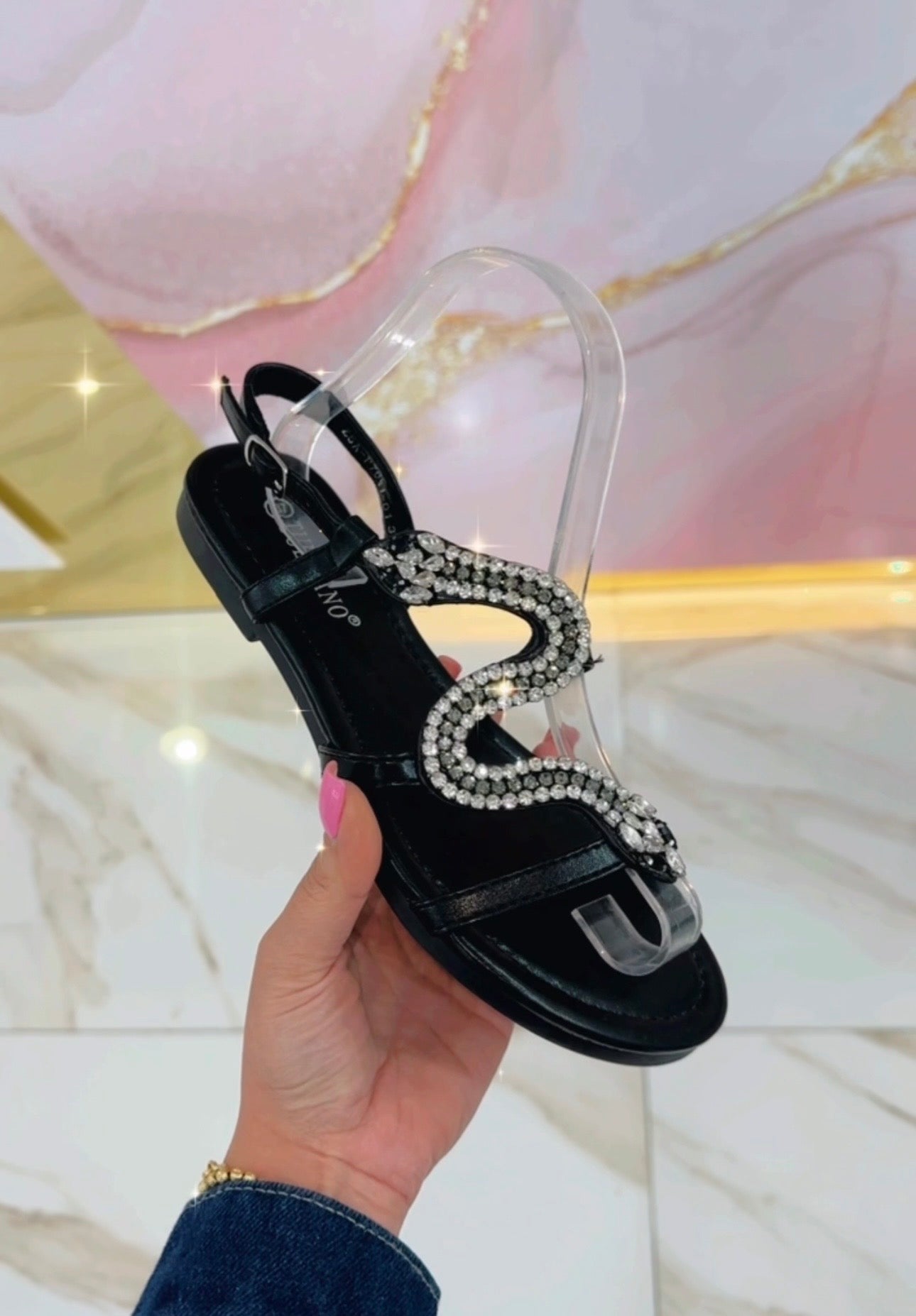 Sandali Gioiello 🐍 Neri