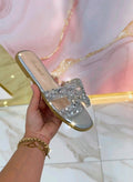 Ciabatte Hermès Argento Strass