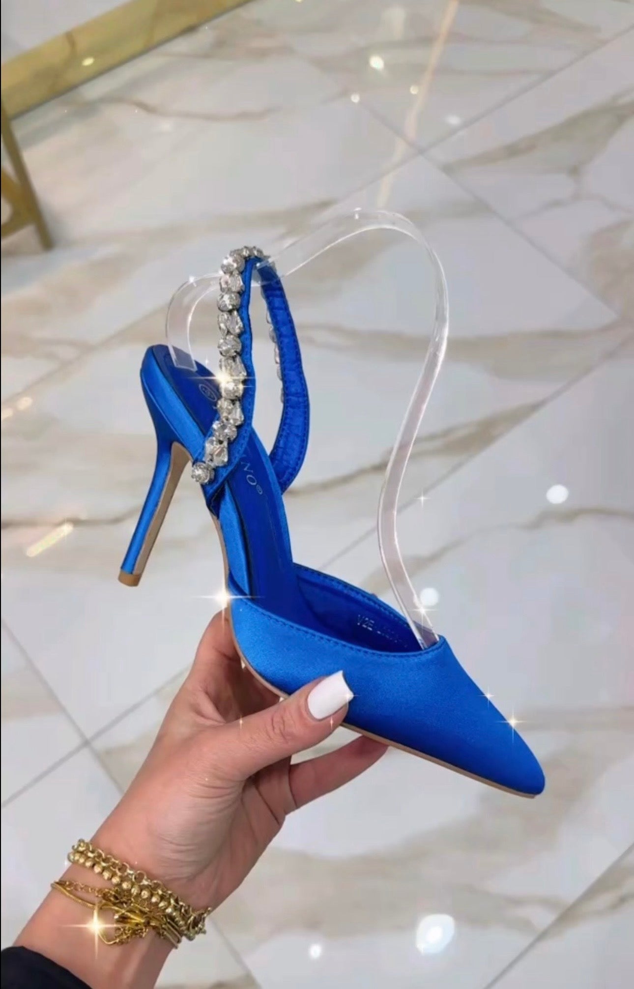 Décolleté Blu Strass
