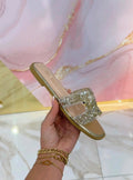 Ciabatte Hermès Oro Strass