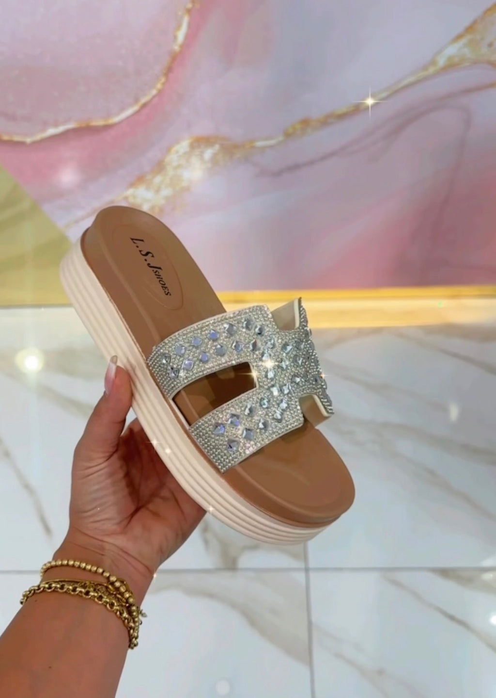 Ciabatte Hermès Platform Beige