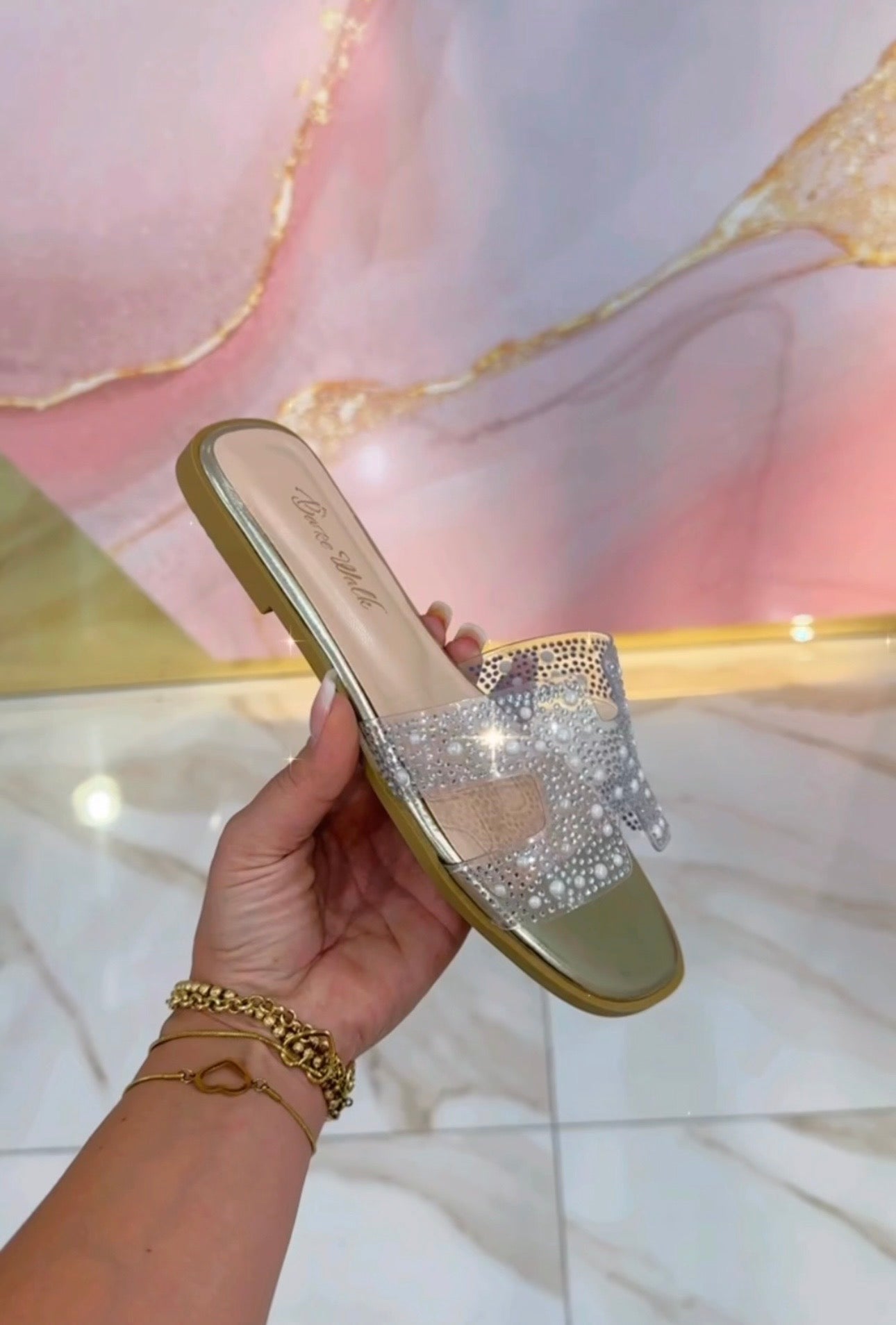 Ciabatte Hermès Oro Trasparente