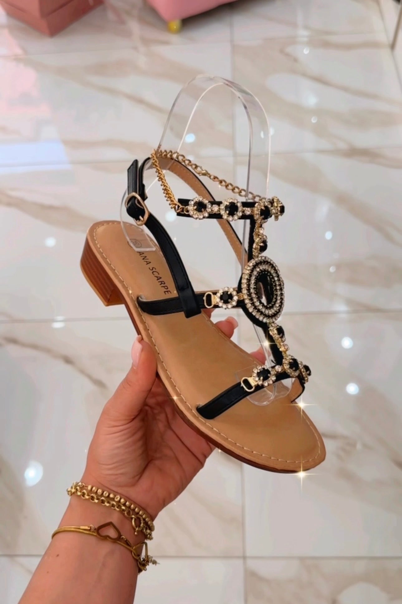 Sandali Gioiello Neri 💎