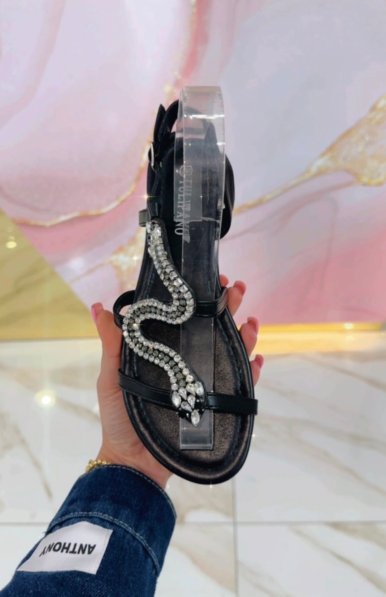 Sandali Gioiello 🐍 Neri