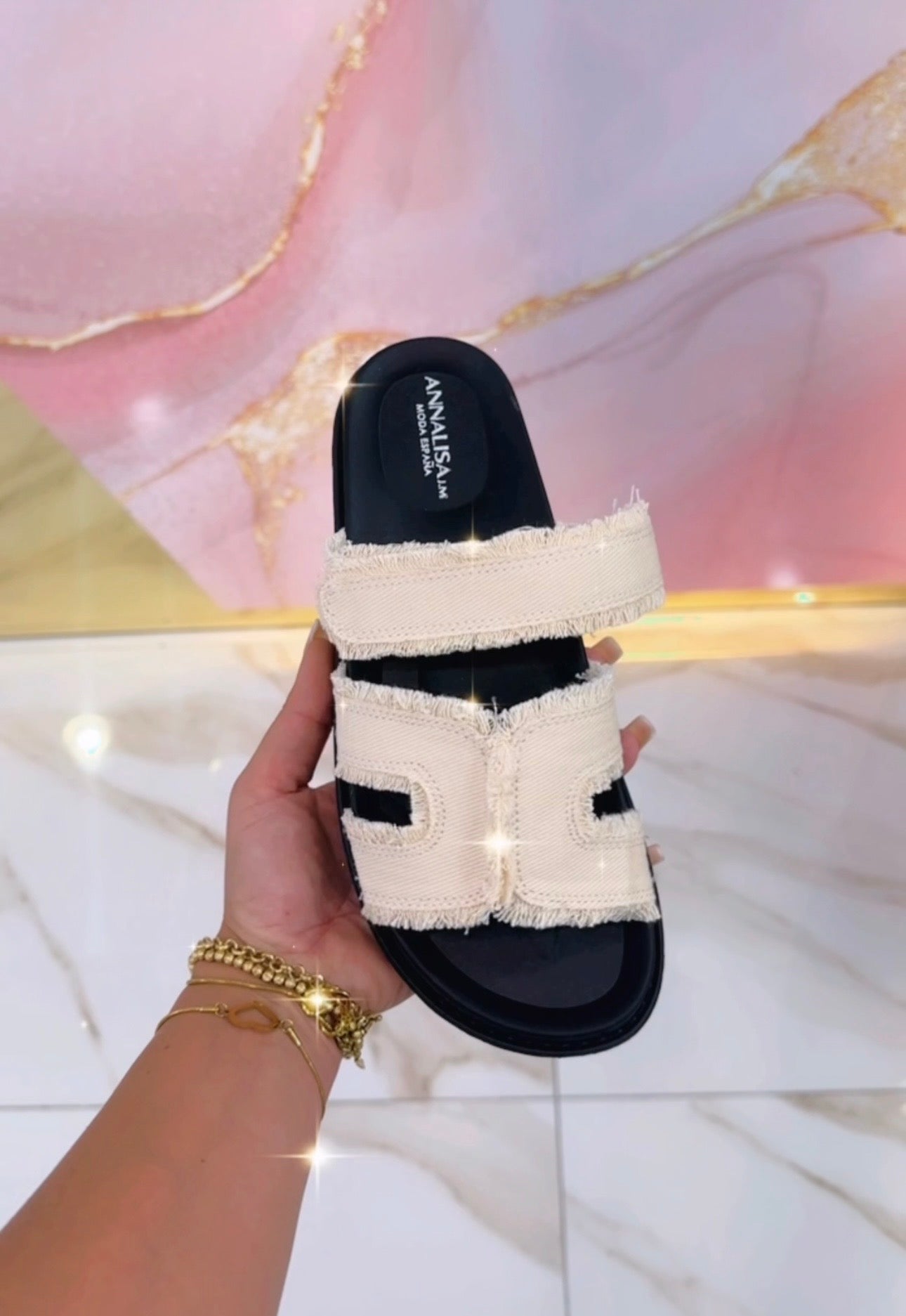 Ciabatte Hermès Denim Panna