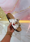 Ciabatte Birk Bianche con Strass