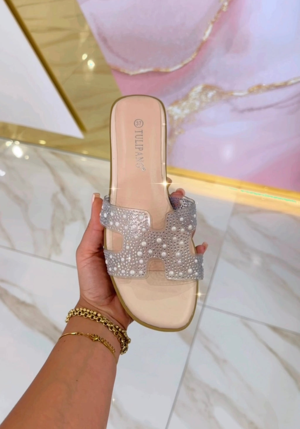 Ciabatte Hermès Trasparenti Strass