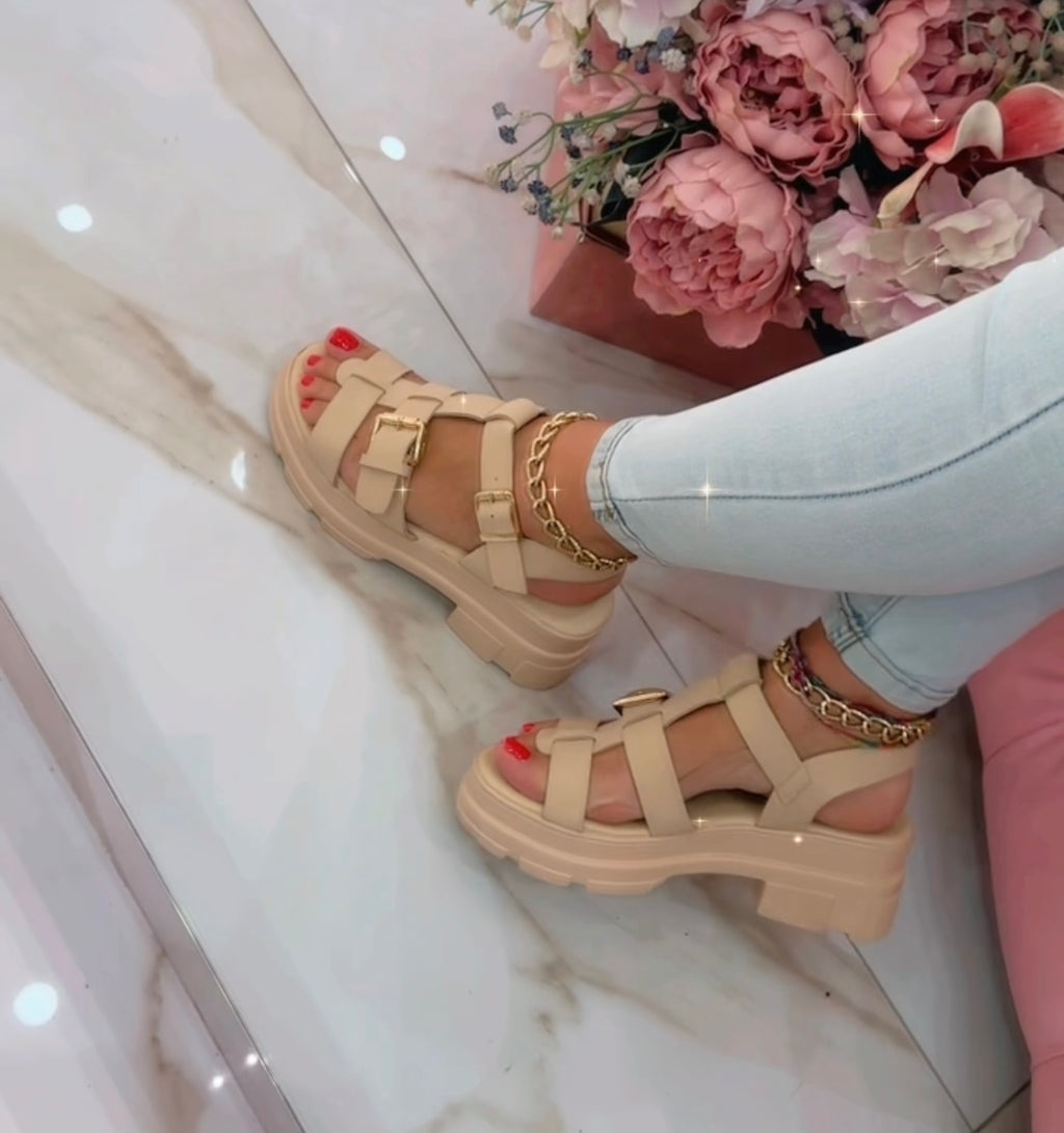 Sandali Platform Beige