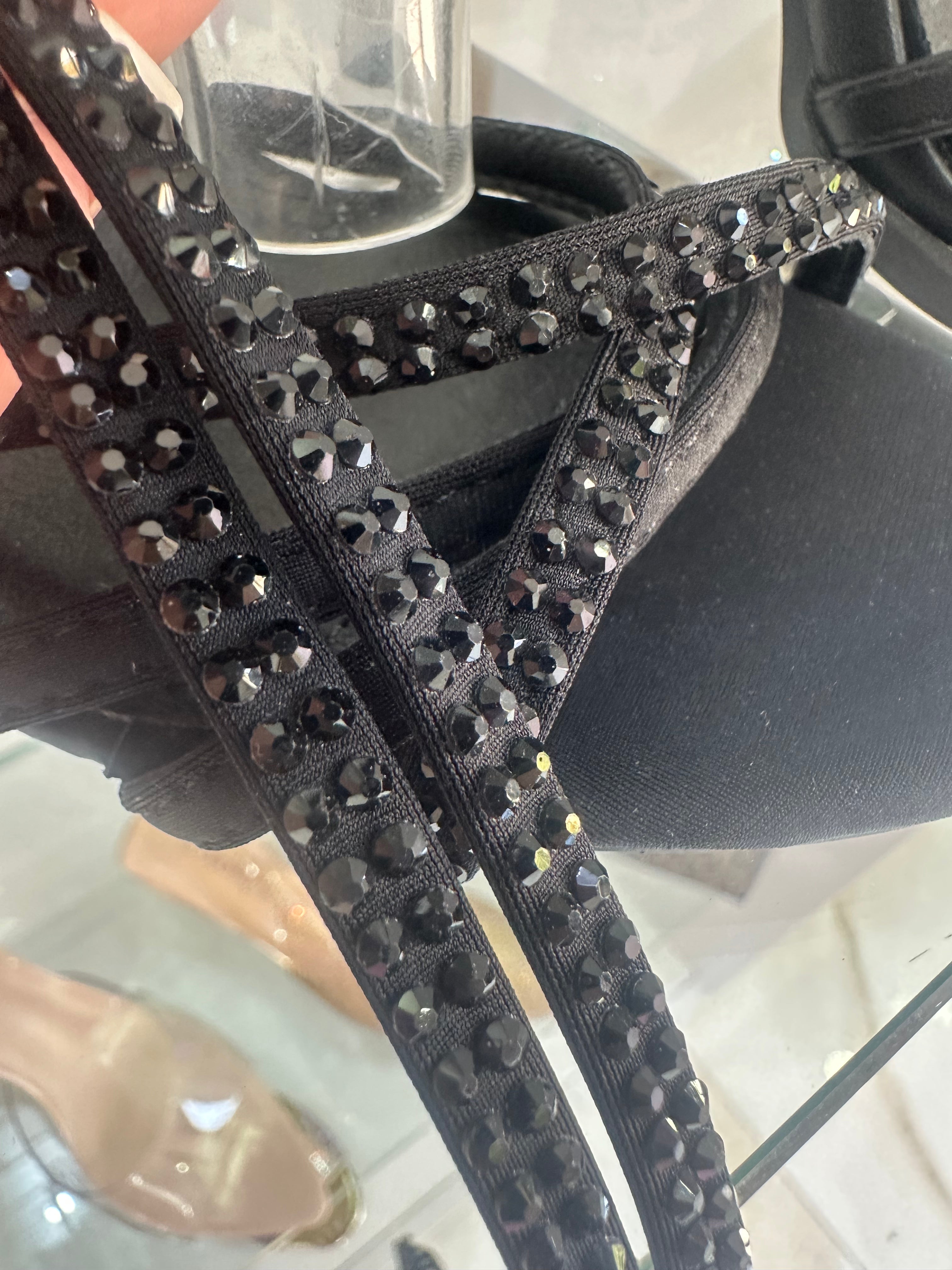 Sandali Neri Strass